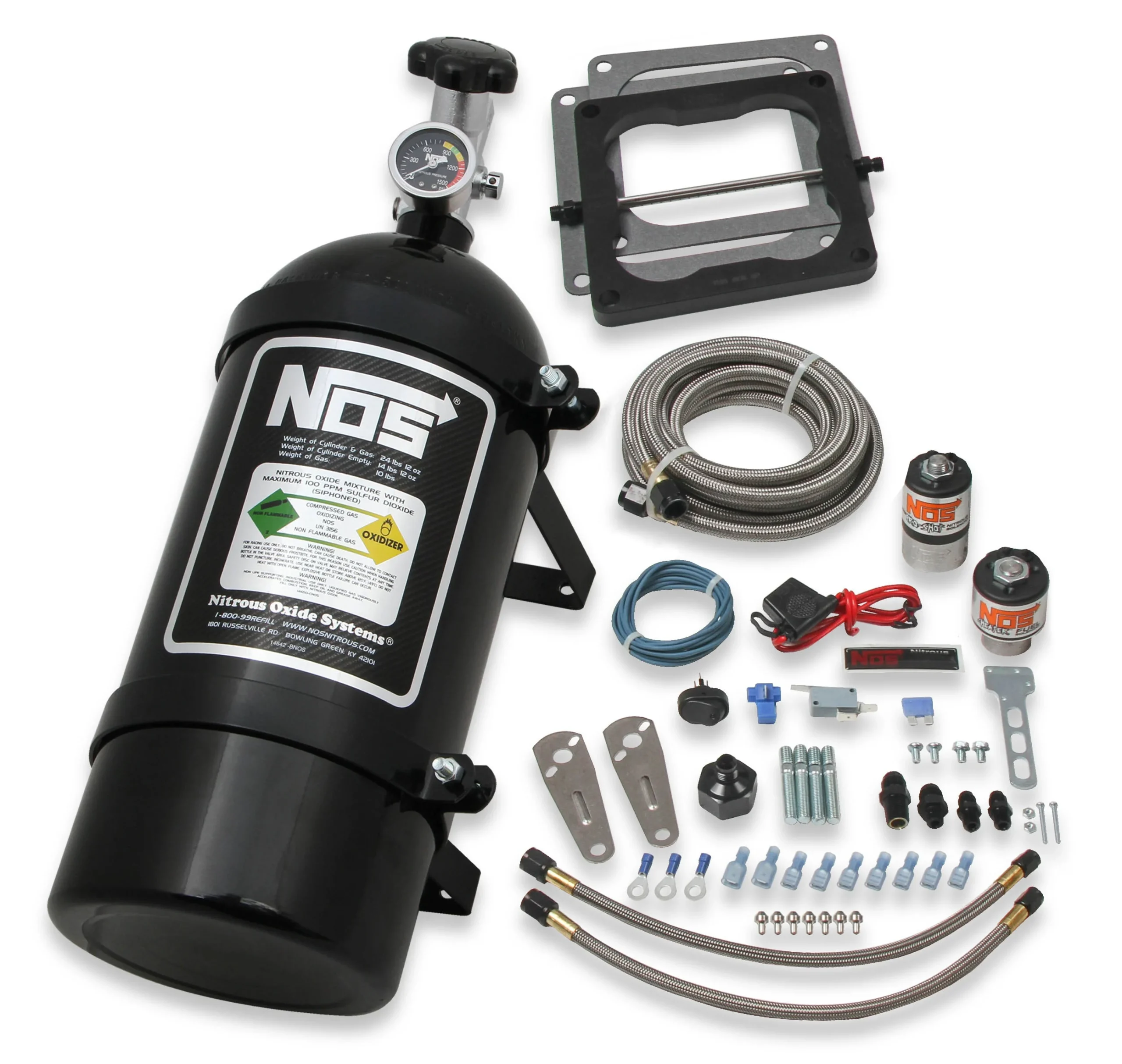 Fits Holley 4500 Dominator, 190-300 HP, includes Black 10 lb Bottle