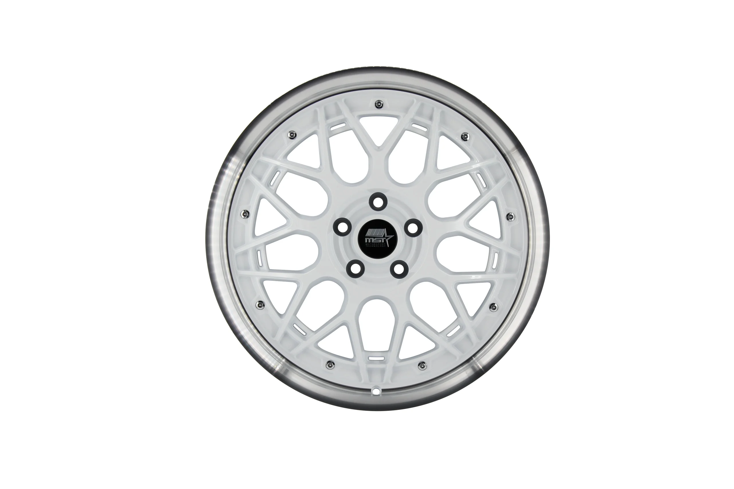 MT03 - White w/ Machined Lip - 19x8.5 5x114.3 Offset +35