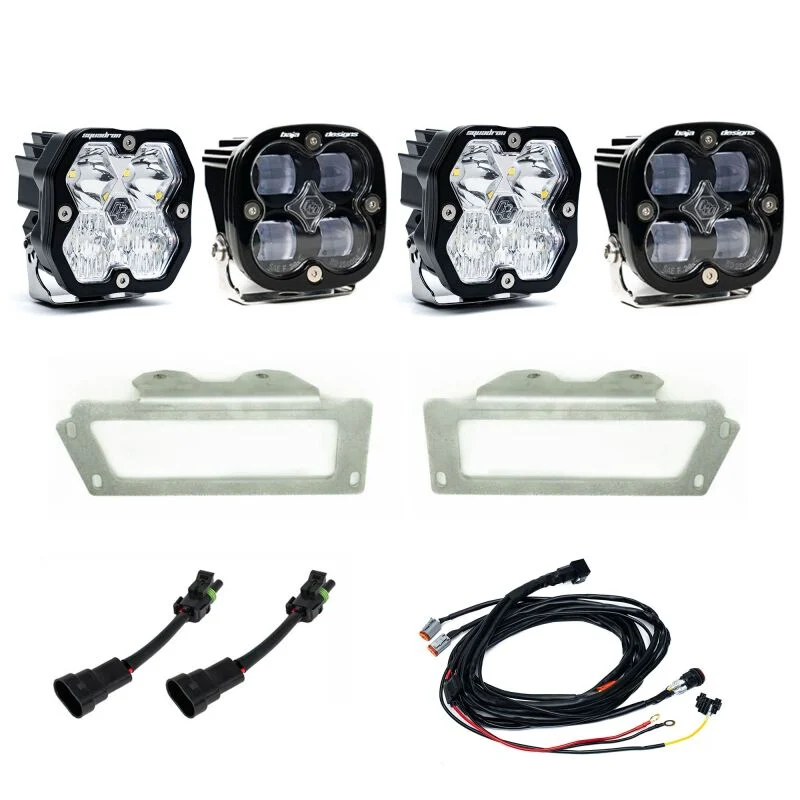 Baja Designs 10-18 Dodge Ram 2500/3500 / 09-12 Ram 1500 Squadron SAE 2.0 Fog Kit (SAE Fog) - Clear