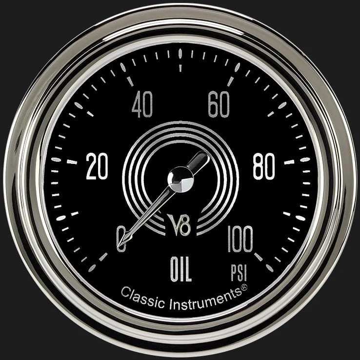 Classic Instruments V8SR381SLC - V8 Speedster 2 5/8" Oil Pressure Gauge