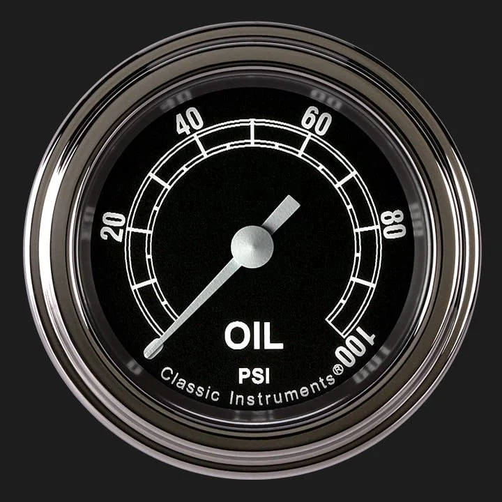 Classic Instruments TR181SLF - Traditional 2 1/8" Oil Pressure Gauge
