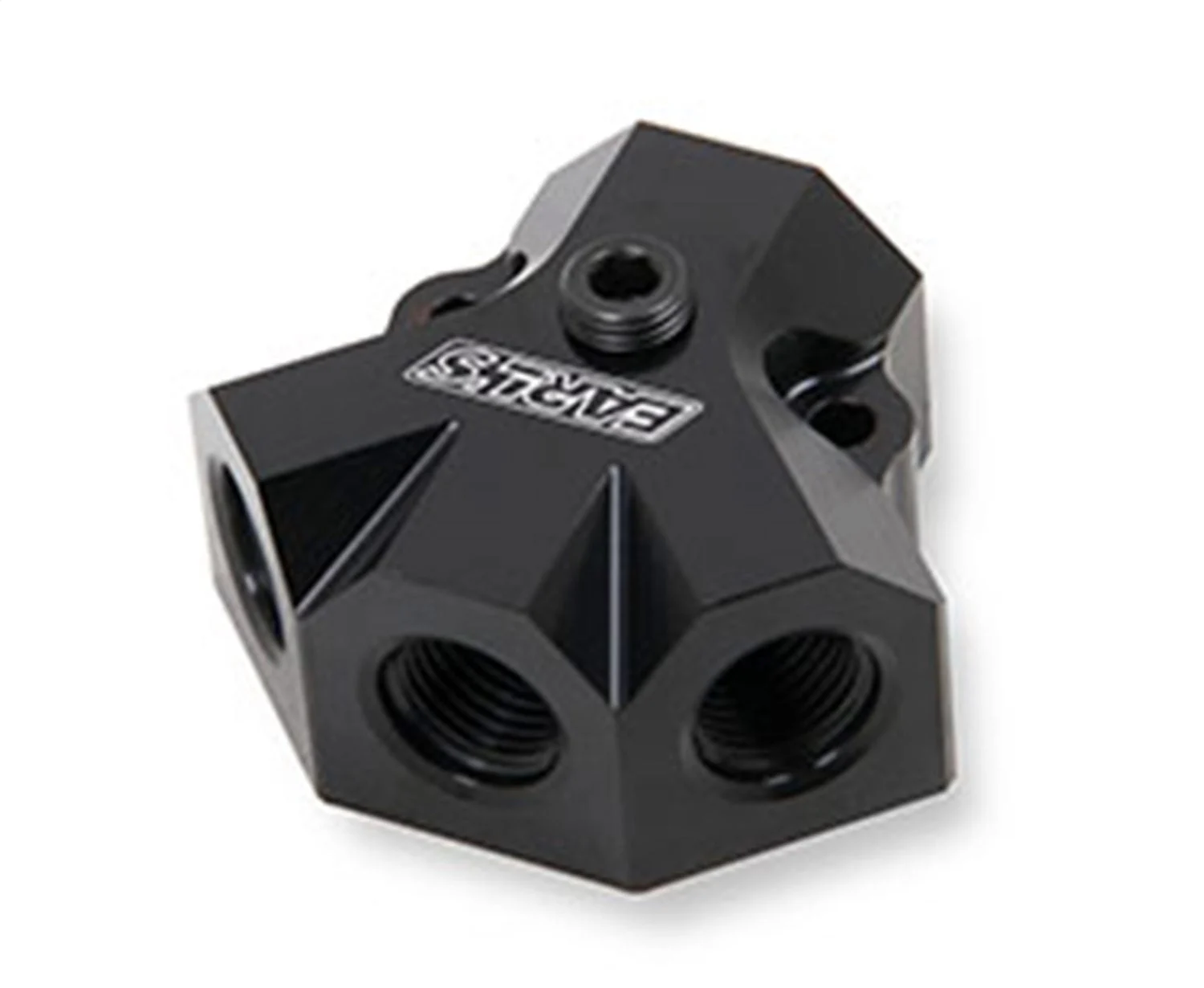 Earl's Performance 100168ERL - Earl's Distribution Block 8 AN O-Ring Inlet x (3) 6 AN O-Ring Outlets