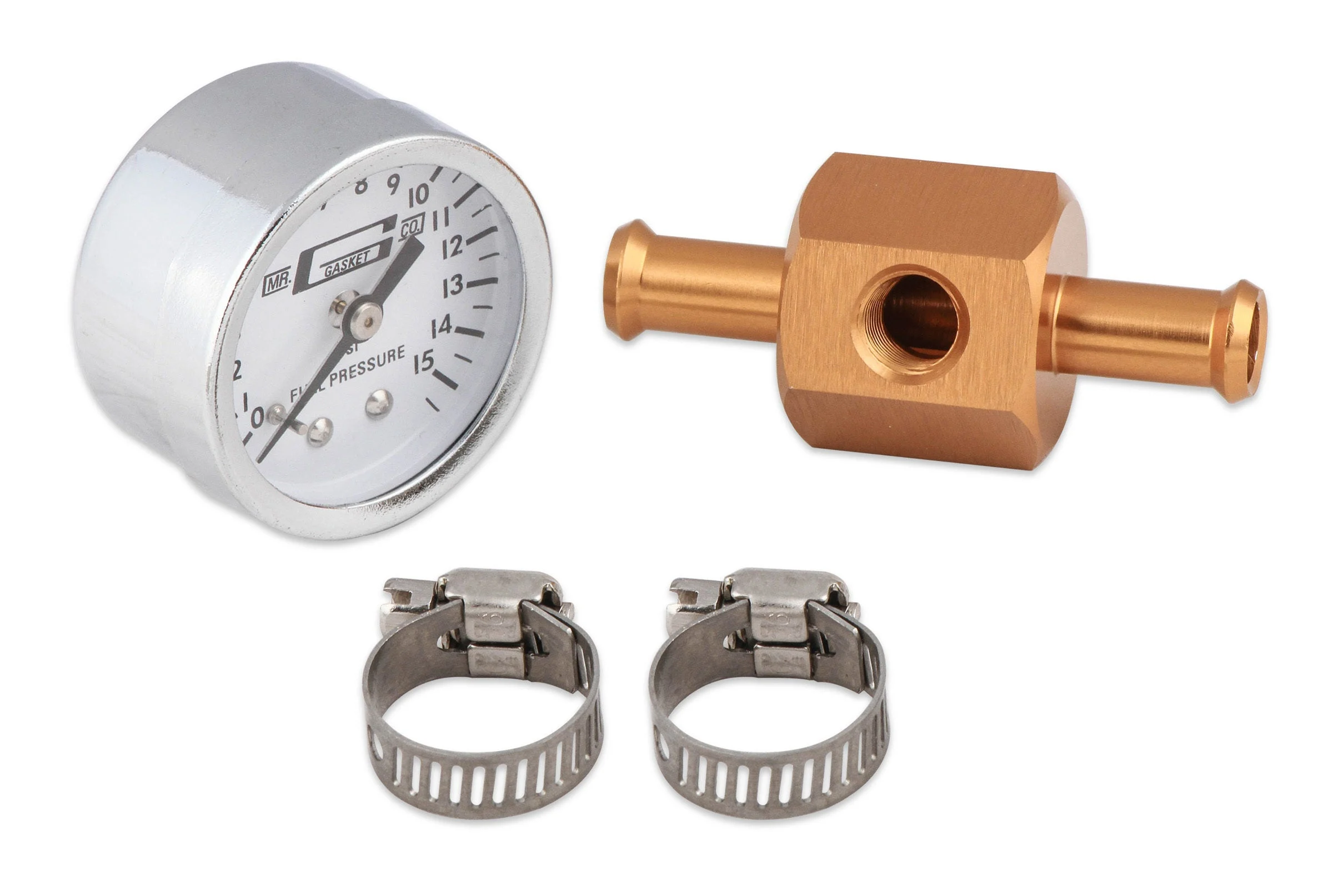 Mr. Gasket 1560 - Fuel Block With Fuel Pressure Gauge