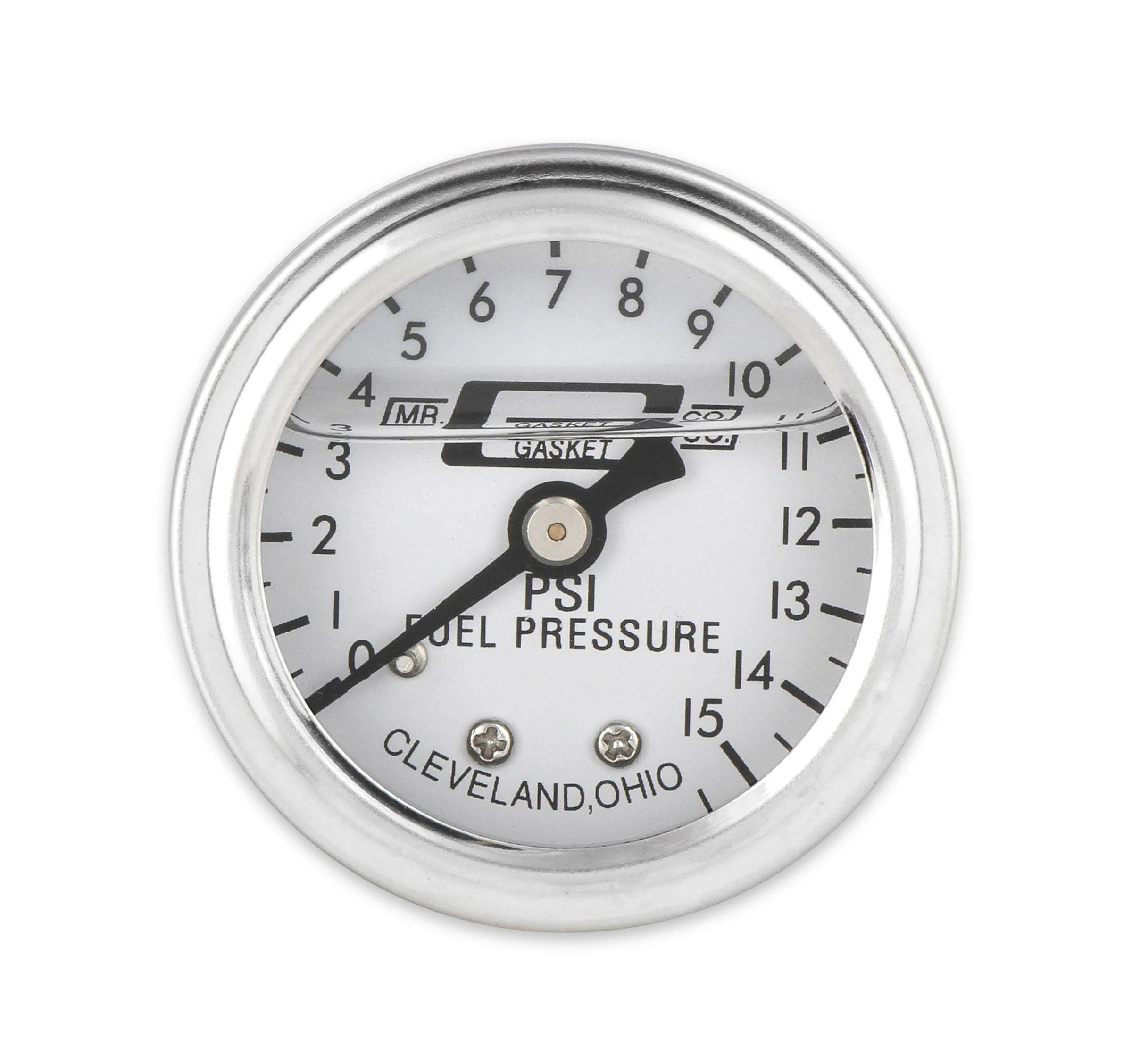 Mr. Gasket 1563 - Fuel Pressure Gauge - 0-15 PSI - 1/2 Inch Diameter - Liquid Filled