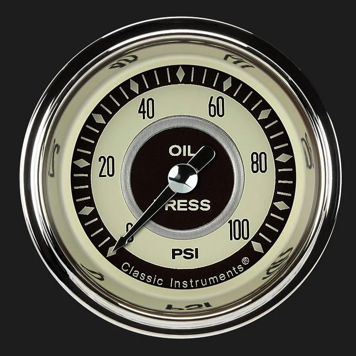 Classic Instruments NT181SHC - Nostalgia VT 2 1/8" Oil Pressure Gauge