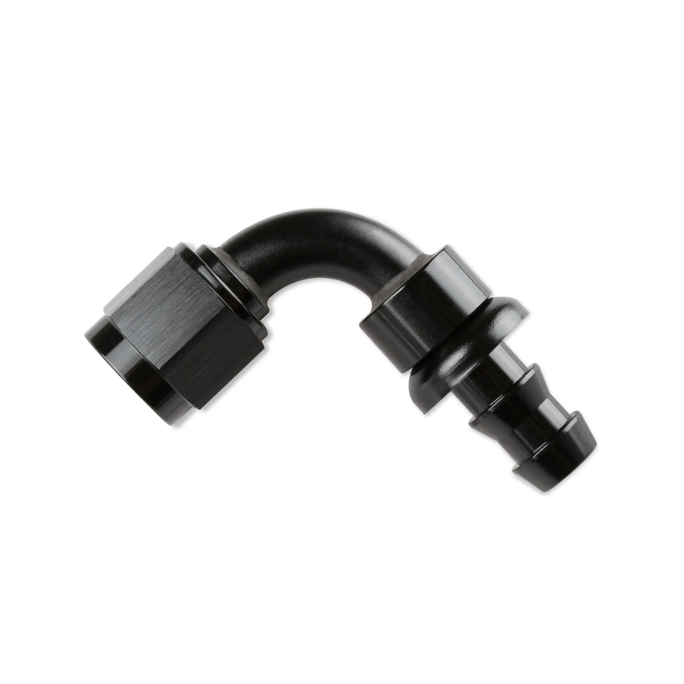 Mr. Gasket 209006-BL - -6 AN 90 Degree Push-On Hose Ends - Black