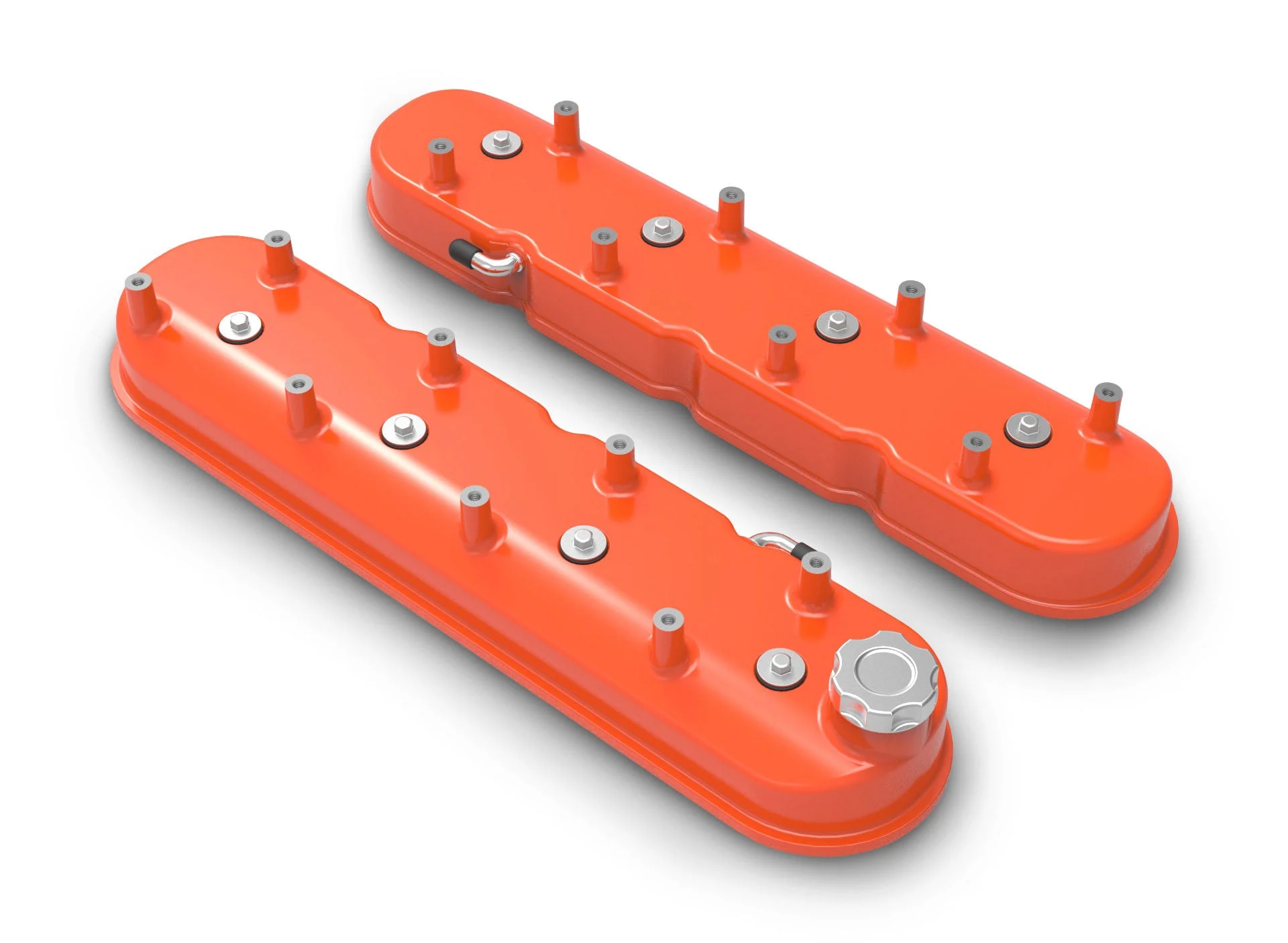 Holley 241-164 - Tall LS Valve Covers - Factory Orange