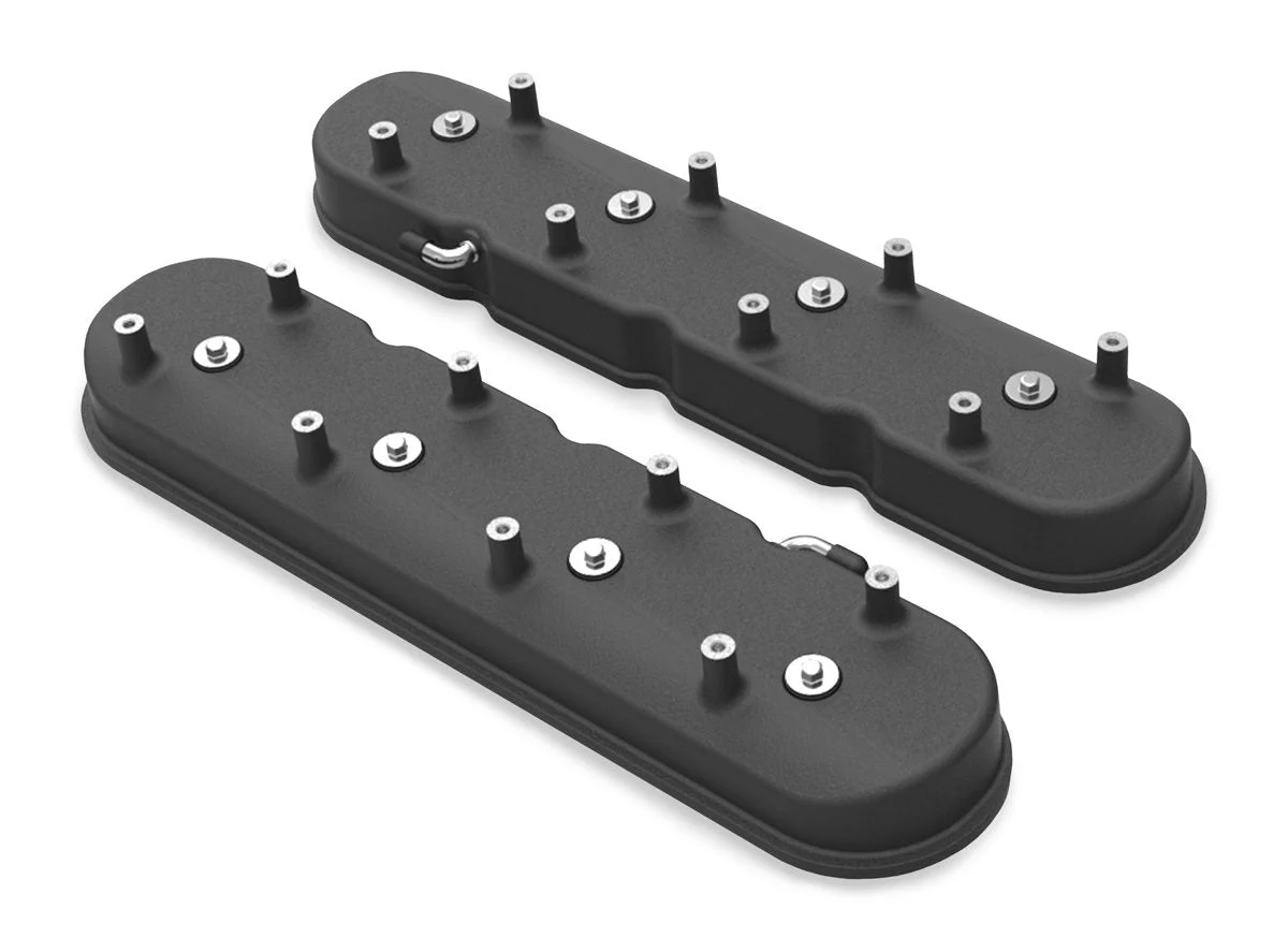 Holley 241-97 - Tall LS Valve Covers for Dry Sump Applications - Satin Black