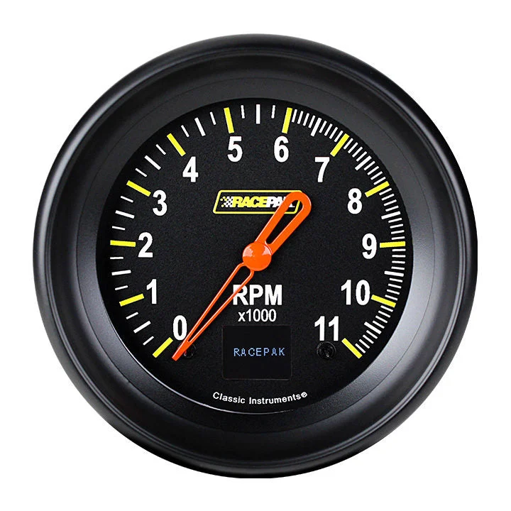 Classic Instruments 250-CI-080BB - Racepak 3 3/8" Tach Black, BPF