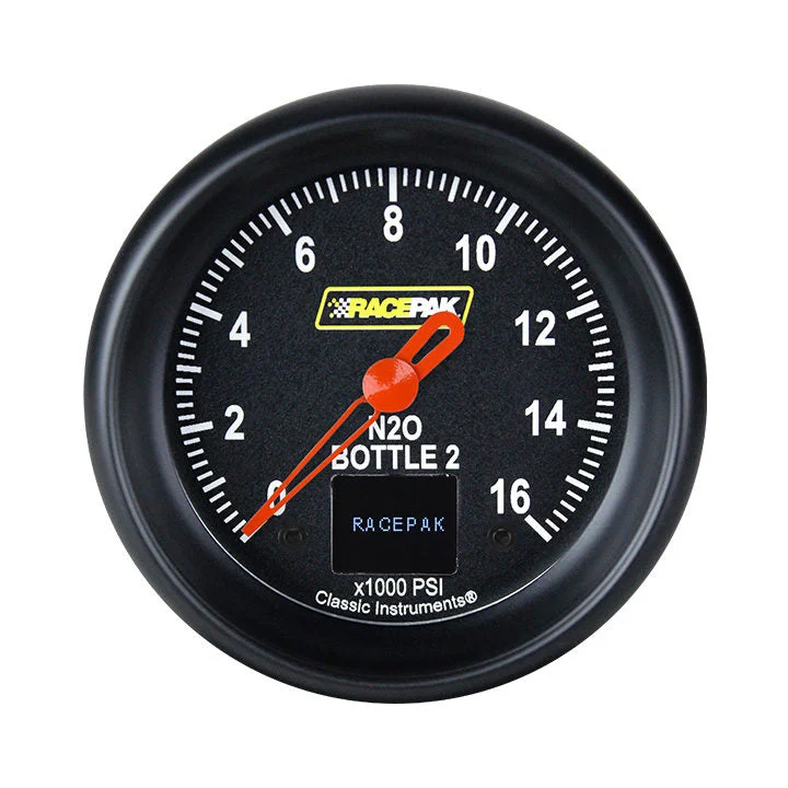 Classic Instruments 250-CI-369BB - Racepak 2 5/8"Nitrous Press 1600 psi Bottle 2 Black