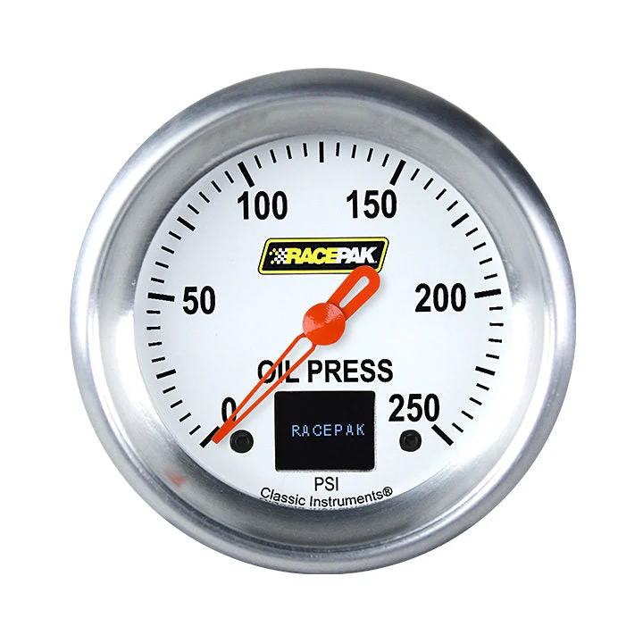 Classic Instruments 250-CI-382WA - Racepak 2 5/8"  Oil Press 250 psi White, APF