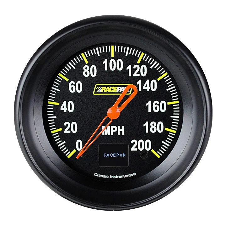 Classic Instruments 250-CI-55DBB - Racepak 3 3/8" Speedo Black, BPF