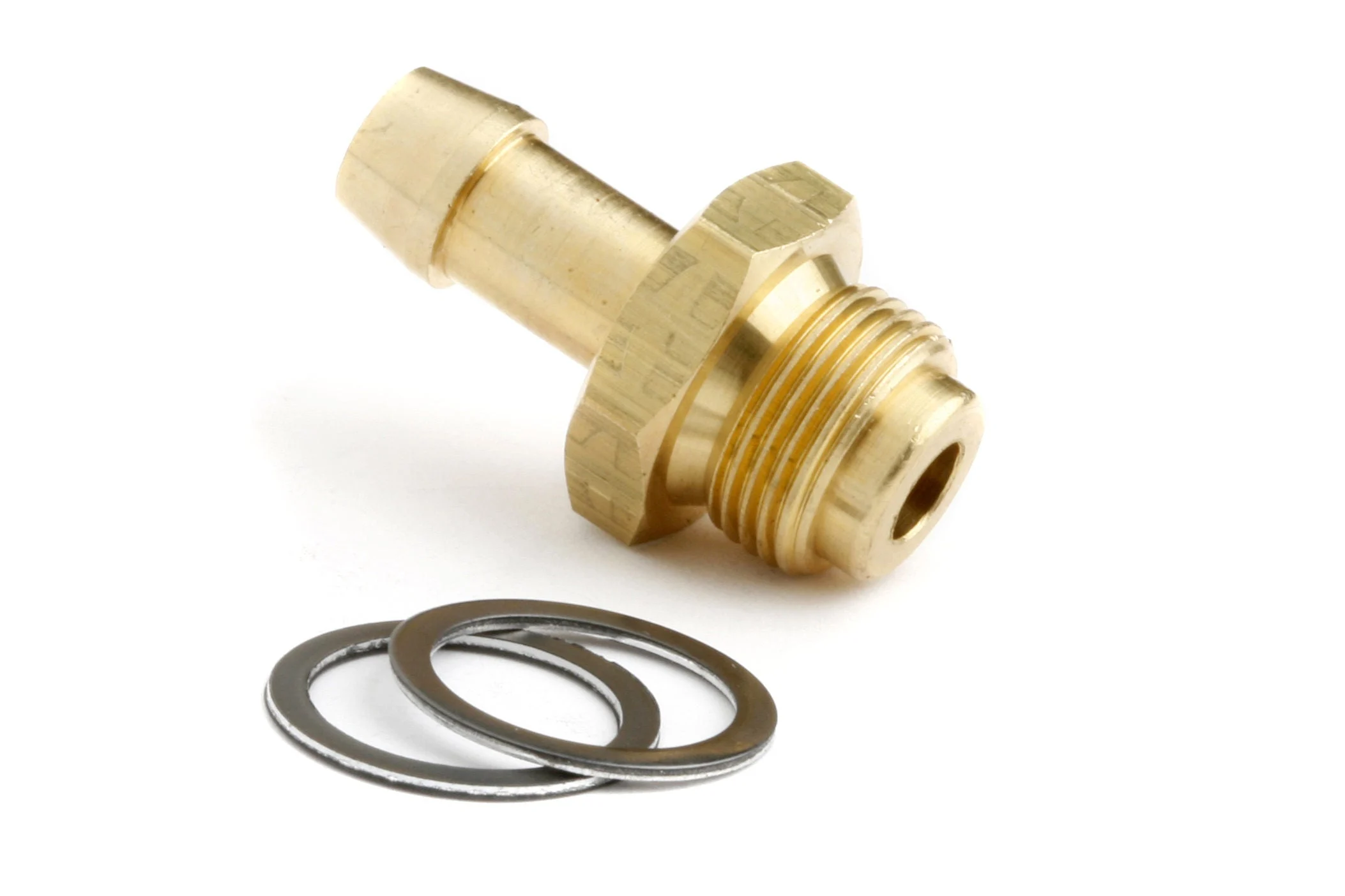 Holley 26-24 - Fitting - Adapter - Straight - 9/16-24 in Male to 5/16 in Hose Barb - Brass - Natural - Each