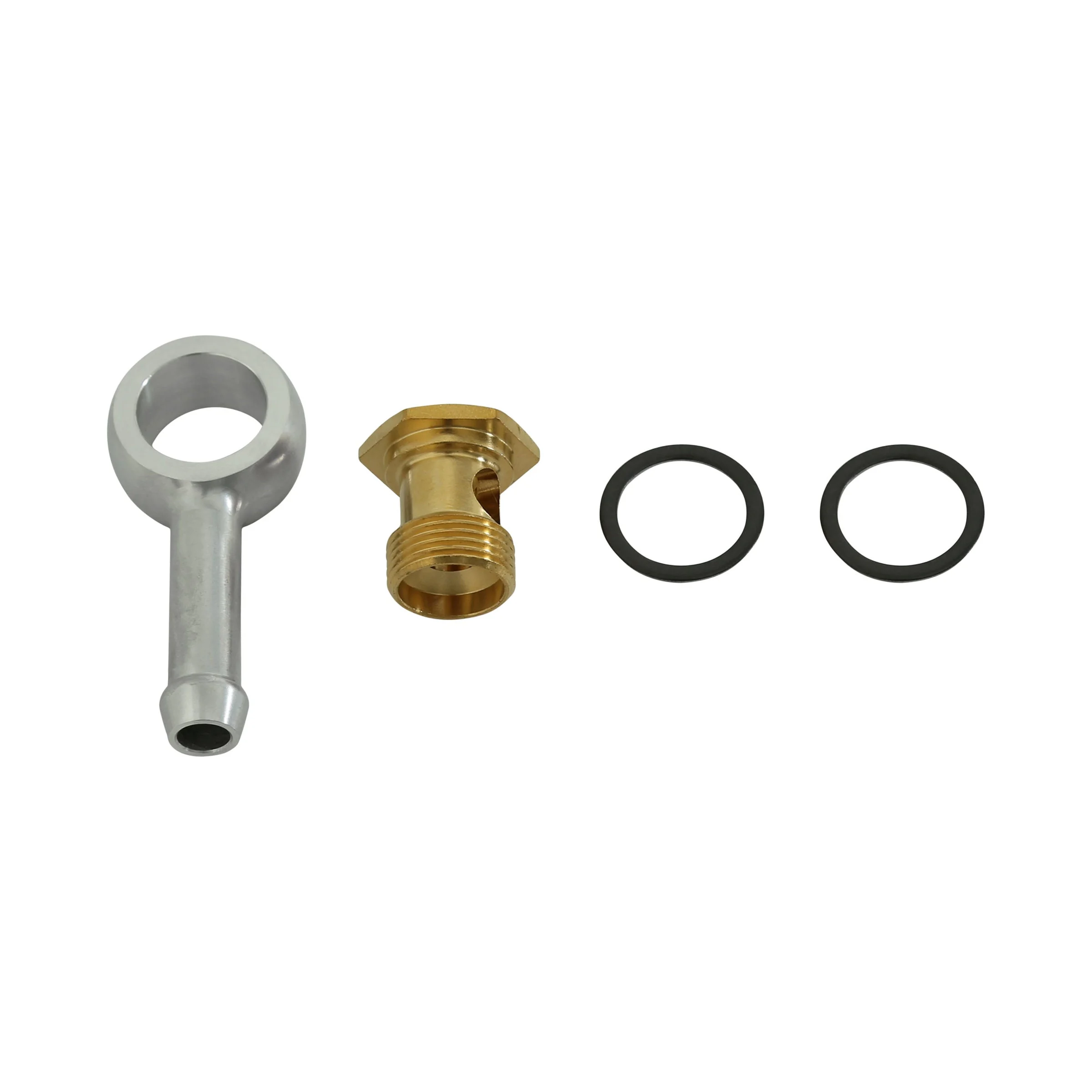 Holley 26-25 - Fitting - Adapter Banjo - Straight - 5/16 in Hose Barb to 9/16-24 in Banjo - Brass - Natural - Each