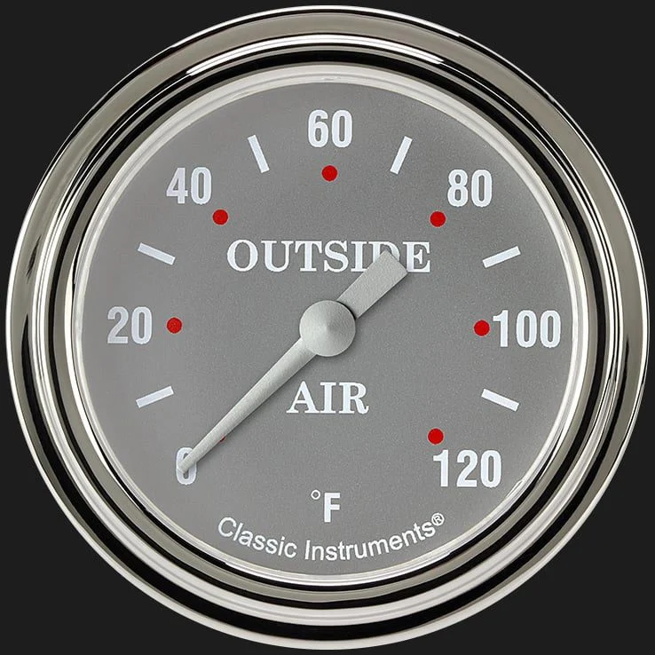 Classic Instruments SG399SLF - Silver Gray 2 5/8" Outside Air Temp Gauge