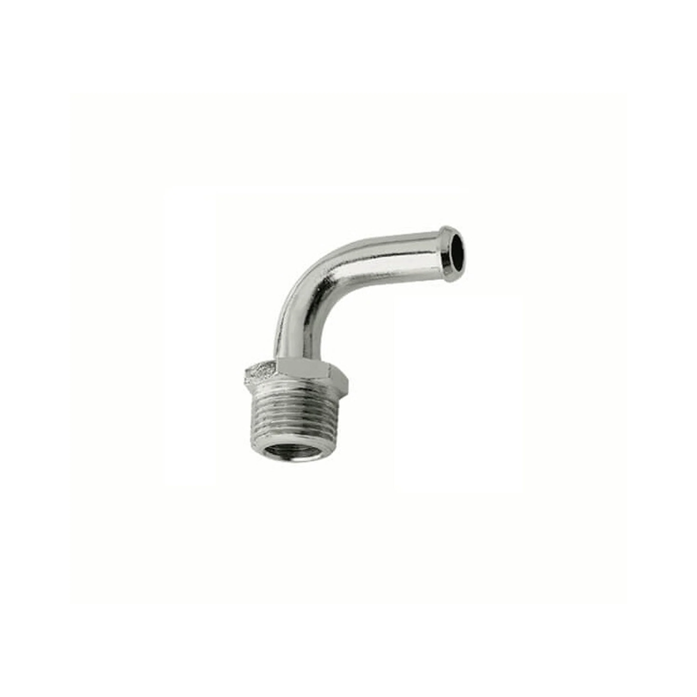 Mr. Gasket 2970G - Fuel Line Fitting - 3/8 Inch NPT to 3/8 Inch Hose Barb - 90° - Chrome