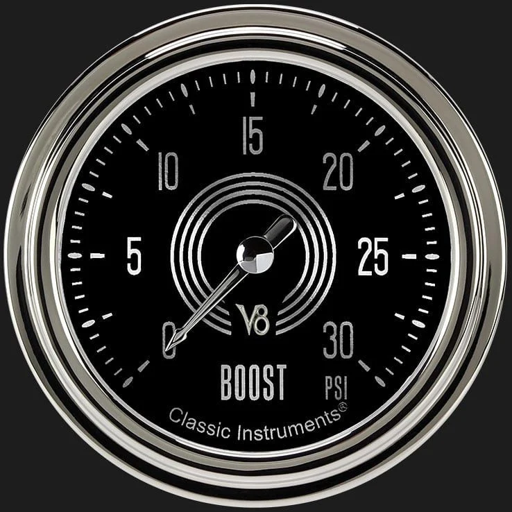 Classic Instruments V8SR342SLC - V8 Speedster 2 5/8" Boost Gauge, 30 psi