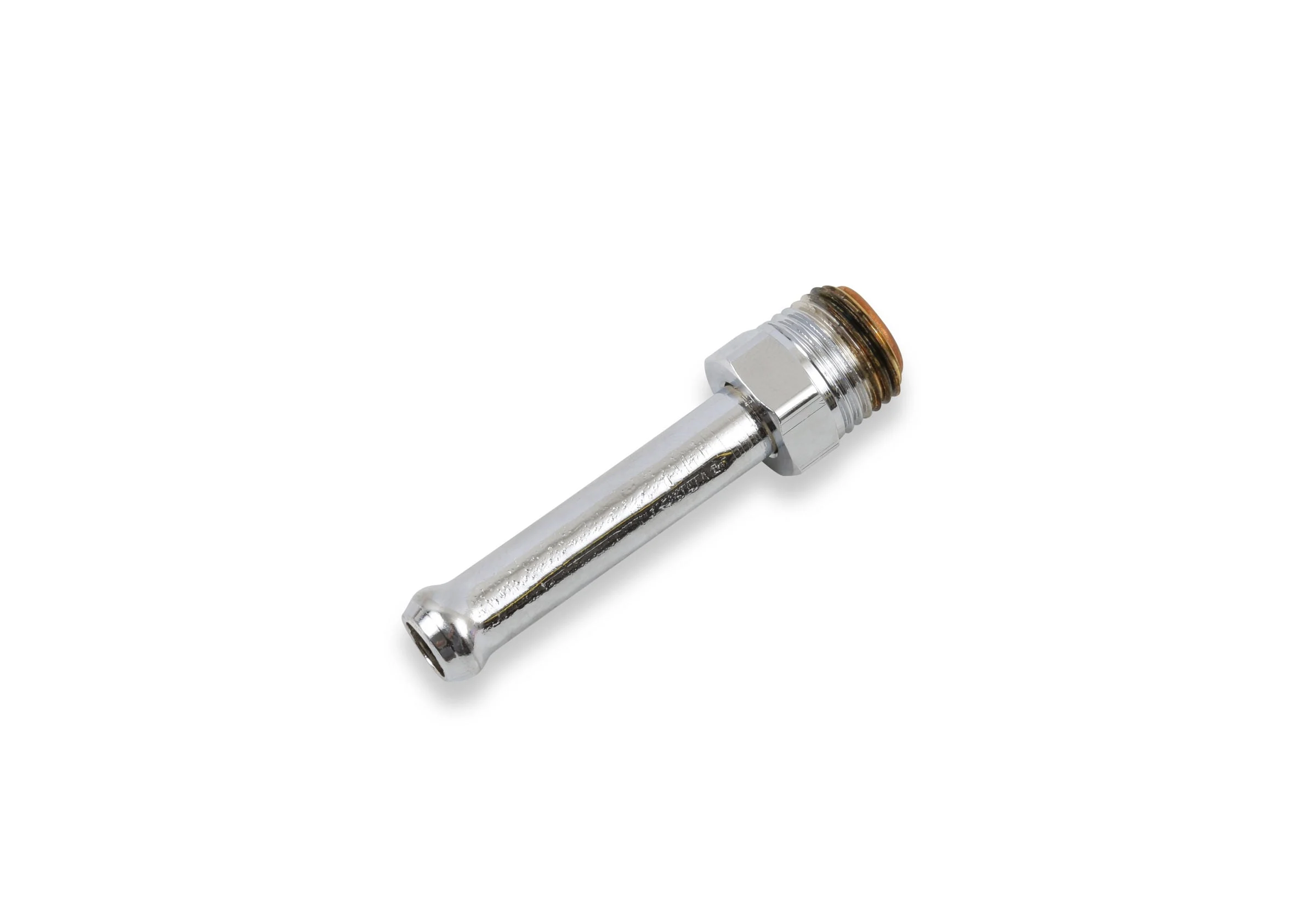 Holley 34-21 - Fitting - Adapter - Straight - 5/8-18 Inverted Flare Male to 3/8 in Hose Barb - Steel - Chrome - Each