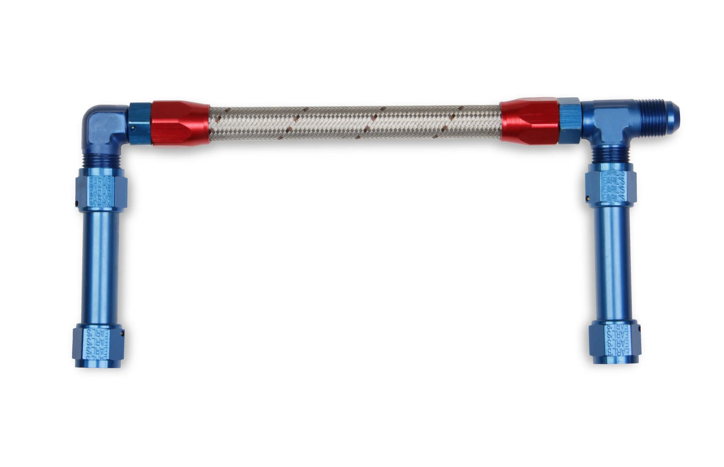 Holley 34-46 - Fuel Line; -8AN Single Inlet w/Stainless 350 Hose; For  4150 HP Model;