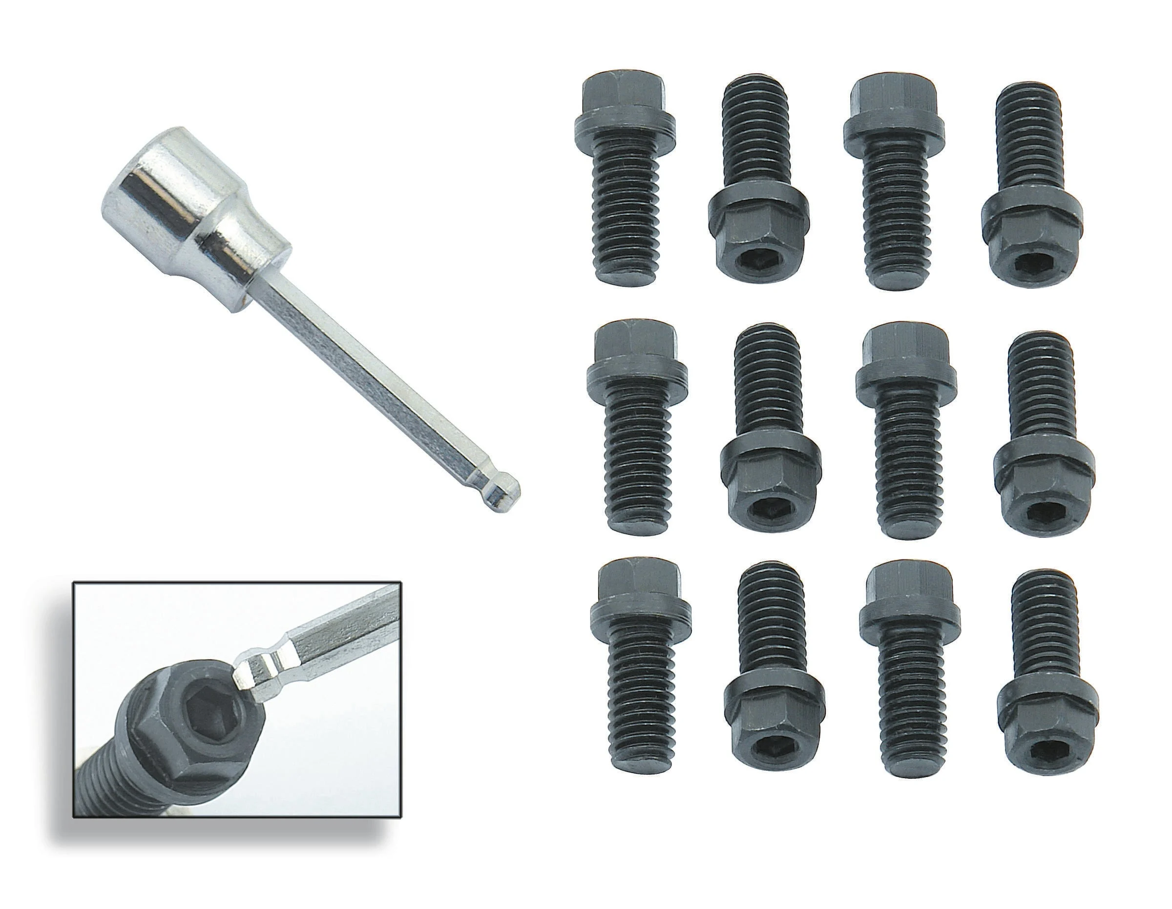 Mr. Gasket 3420G - Header Bolts - 3/8-16 x 3/4 Inch Hex & Socket Head - Black Oxide