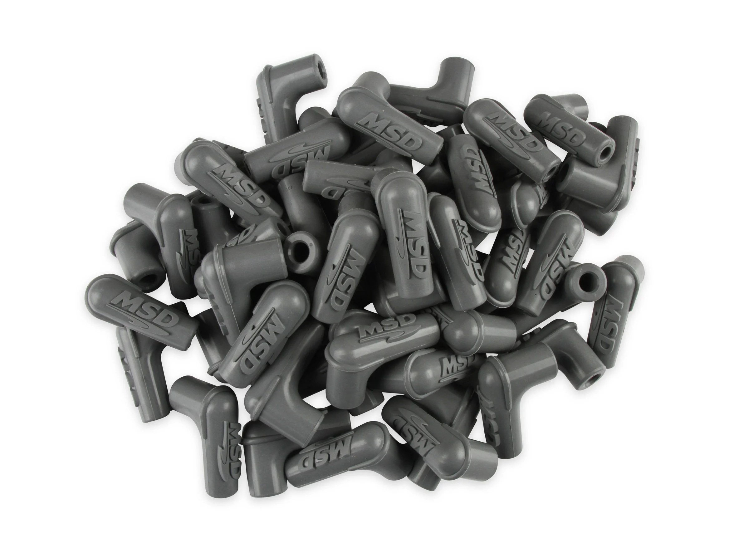 MSD 34514 - Boots, 90 Degree Logo Spark Plug, Gray Silicone 50EA