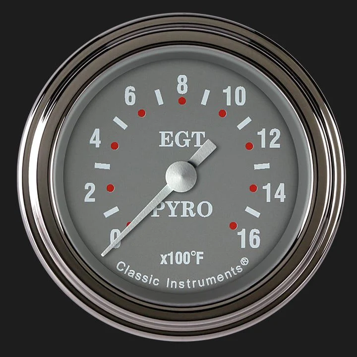 Classic Instruments SG198SLF - Silver Gray 2 1/8" Exhaust Gas Temp. Gauge