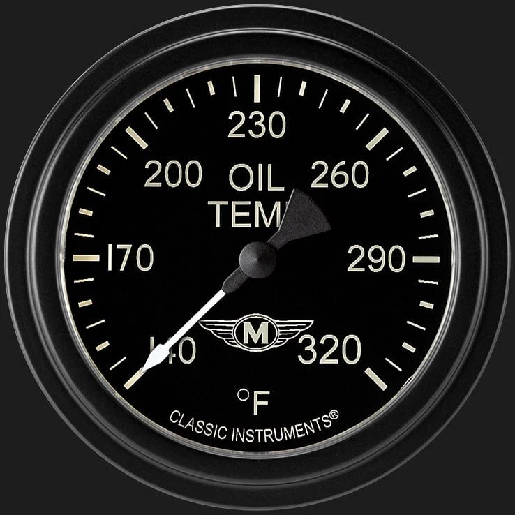 Classic Instruments MA328BLF - Moal Bomber 2 5/8" Oil Temperature Gauge