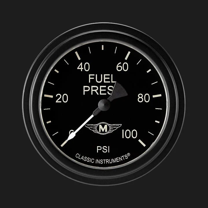 Classic Instruments MA346BLF - Moal Bomber 2 5/8" Fuel Pressure Gauge, 100 psi