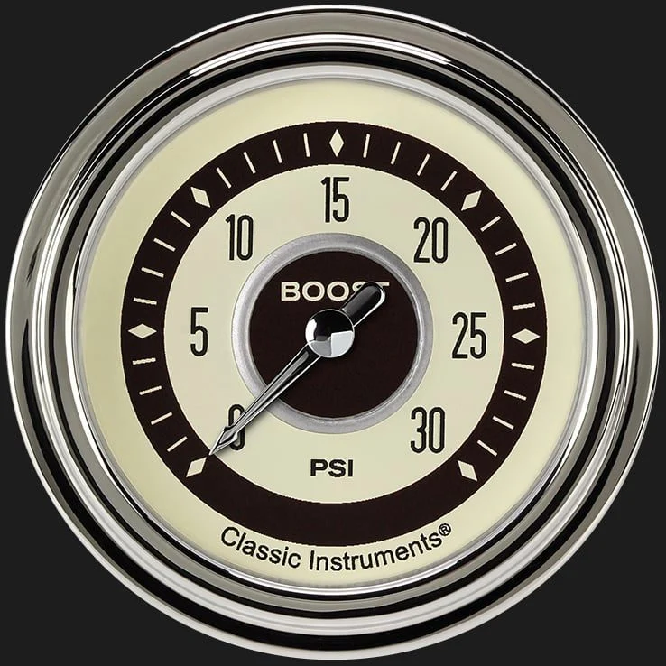 Classic Instruments NT342SLC - Nostalgia VT 2 5/8" Boost Gauge, 30 psi