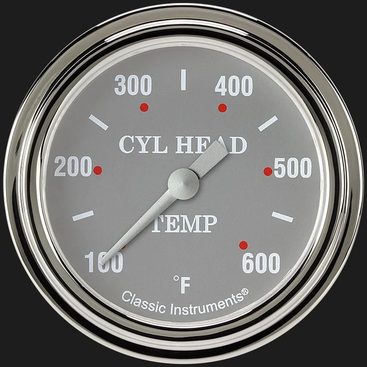 Classic Instruments SG397SLF - Silver Gray 2 5/8" Cylinder Head Temp. Gauge