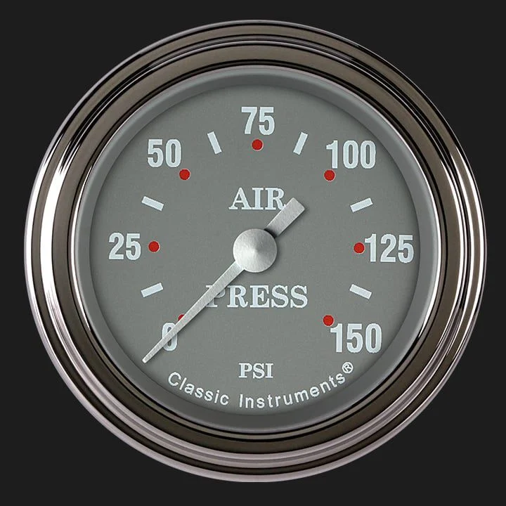 Classic Instruments SG118SLF - Silver Gray 2 1/8" Air Pressure Gauge
