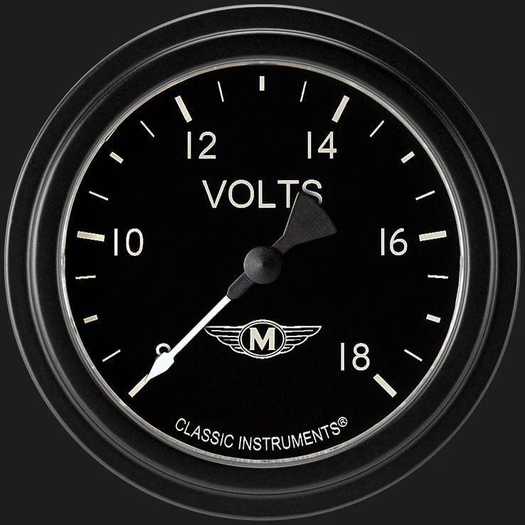 Classic Instruments MA330BLF - Moal Bomber 2 5/8" Voltage Gauge