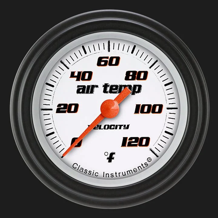 Classic Instruments VS199WBLF - Velocity White 2 1/8" Outside Air Temp. Gauge