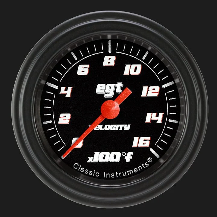Classic Instruments VS198BBLF - Velocity Black 2 1/8" Exhaust Gas Temp. Gauge