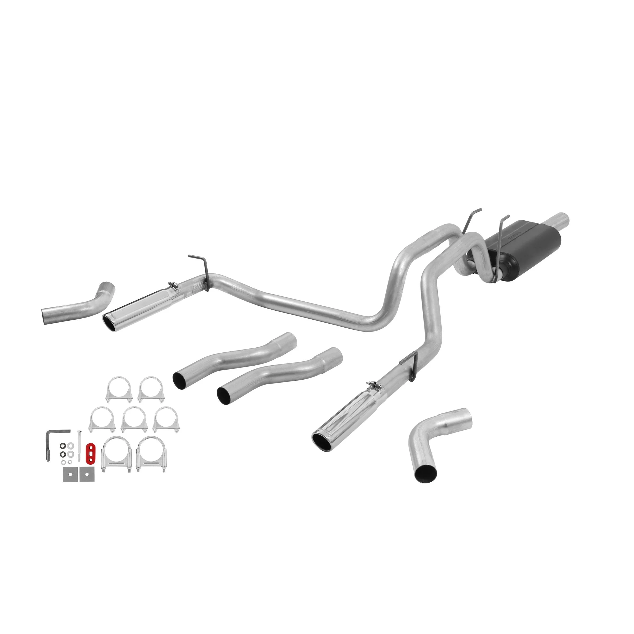 Flowmaster 817424 - Cat-back System 409S - Dual Rear/Side Exit -American Thunder-Mild/Moderate Sound