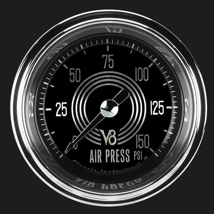 Classic Instruments V8SR118SHC - V8 Speedster 2 1/8" Air Pressure Gauge