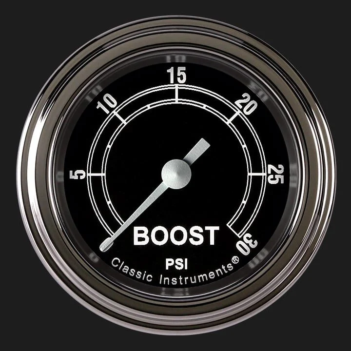 Classic Instruments TR142SLF - Traditional 2 1/8" Boost Gauge, 30 psi