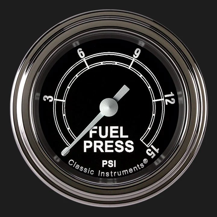 Classic Instruments TR145SLF - Traditional 2 1/8" Fuel Pressure Gauge, 15 psi