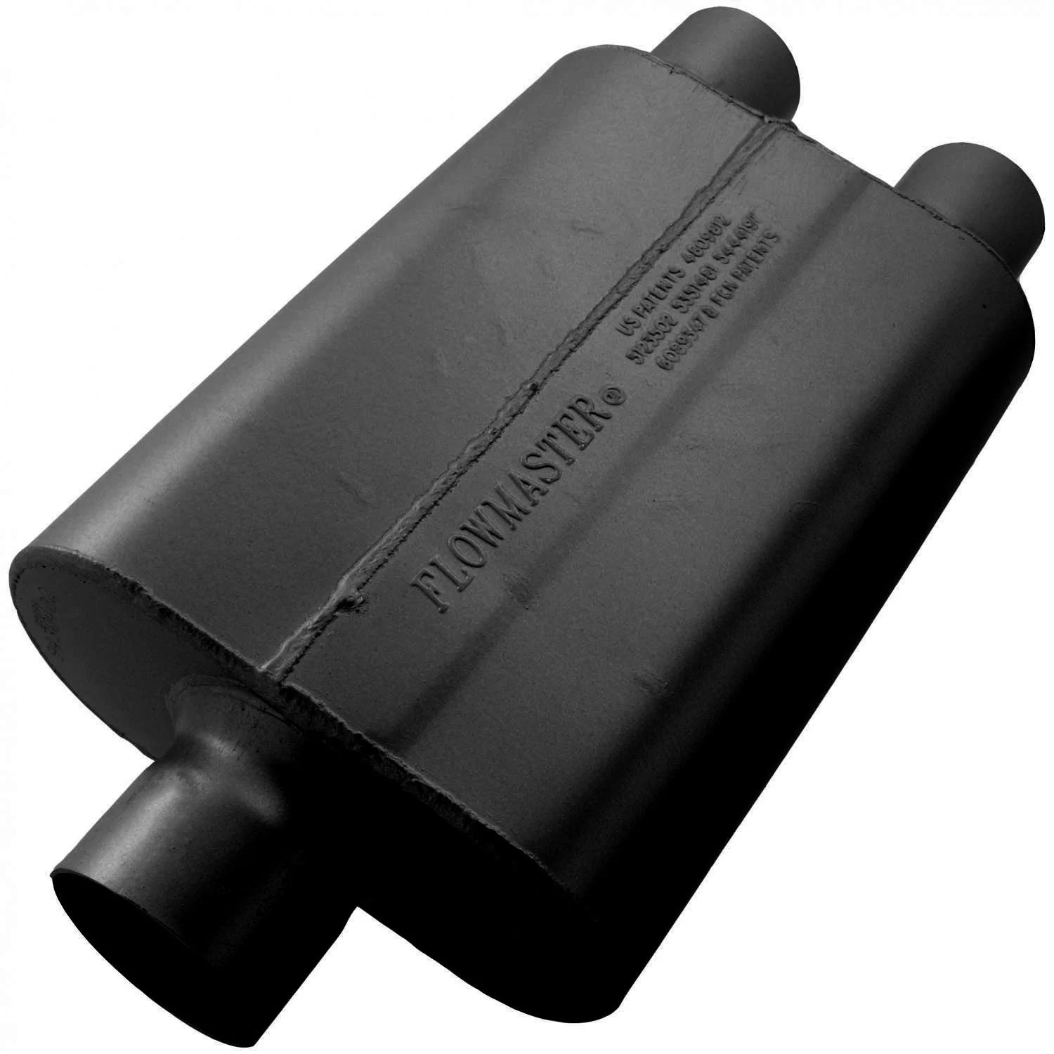 Flowmaster 9430402 - 40 Delta Flow Muffler - 3.00 Center In / 2.50 Dual Out - Aggressive Sound