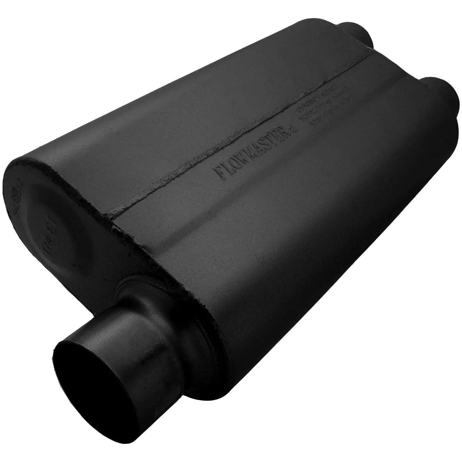 Flowmaster 9430512 - 50 Delta Flow Muffler - 3.00 Offset In / 2.50 Dual Out - Moderate Sound
