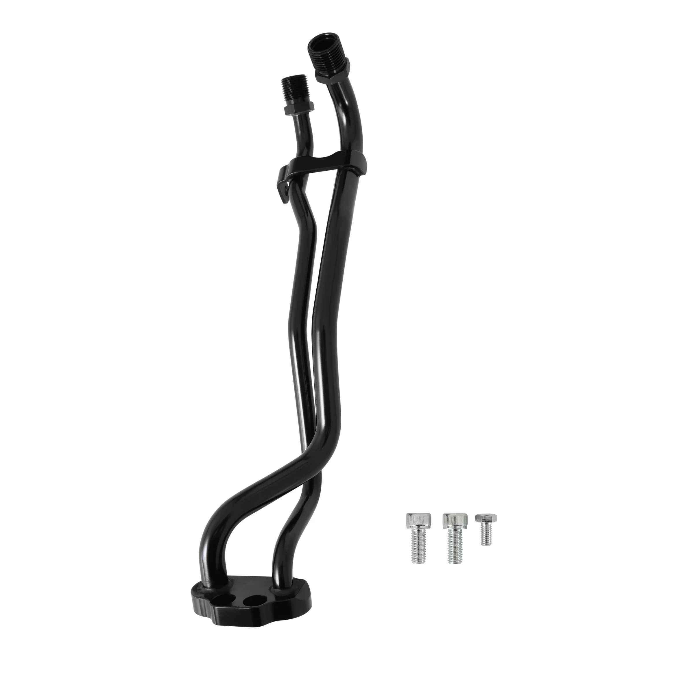 Holley 97-444 - Line Adapter Manifold for SD7 A/C Compressor - SBF, Passenger Side Exit