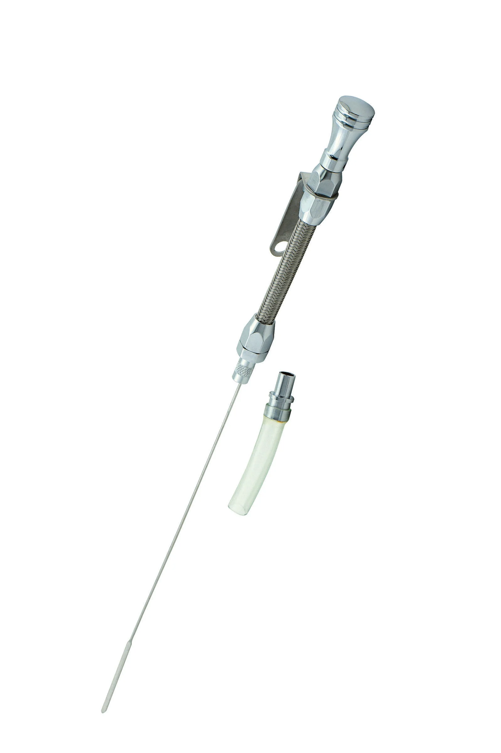 Mr. Gasket 9706G - Engine Oil Dipstick & Tube - Braided Stainless Steel