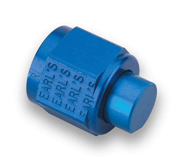 Earl's Performance 992912ERL - Fitting - Cap - 12 AN - Aluminum - Blue Anodized - Each