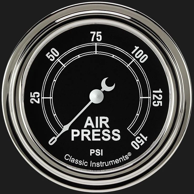 Classic Instruments TR318SLF - Traditional 2 5/8" Air Pressure Gauge