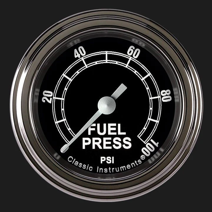 Classic Instruments TR146SLF - Traditional 2 1/8" Fuel Pressure Gauge, 100 psi