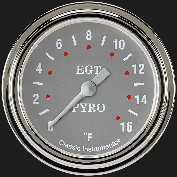 Classic Instruments SG398SLF - Silver Gray 2 5/8" Exhaust Gas Temp. Gauge