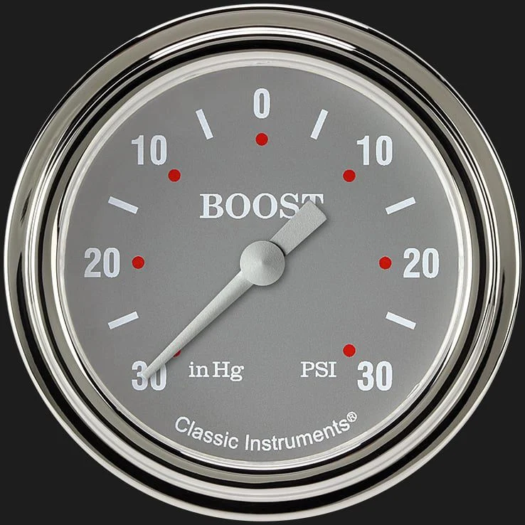 Classic Instruments SG341SLF - Silver Gray 2 5/8" Boost/Vac Gauge