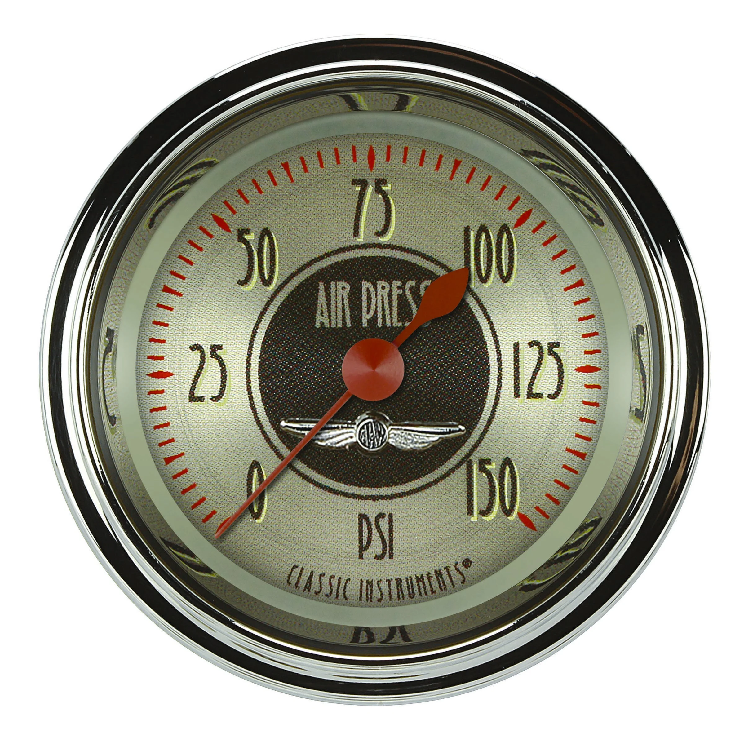 Classic Instruments AN118SHC - All American Nickel 2 1/8" Air Pressure Gauge