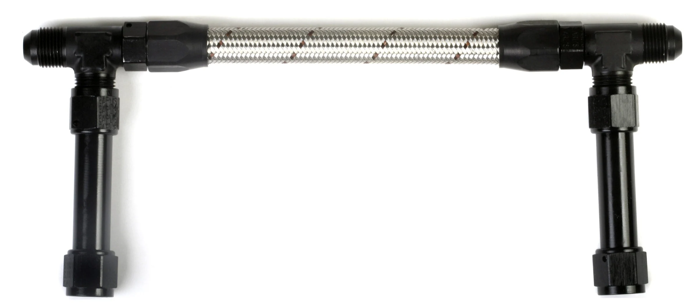 Holley 34-44 - Fuel Line; -8AN Single Inlet; Ano-Tuff w/Stainless Hose;