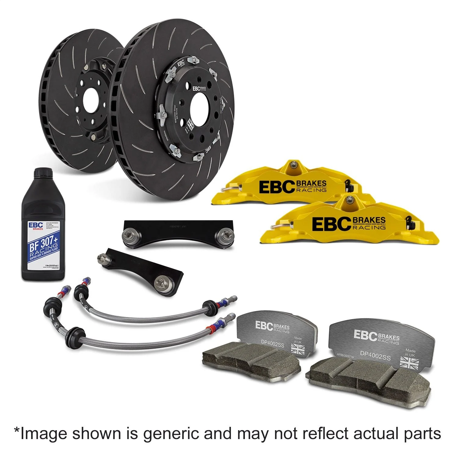 EBC BBK027YEL-1 - Racing 2016+ Mazda MX-5 (ND) Yellow Apollo-4 Calipers 330mm Rotors Front Big Brake Kit